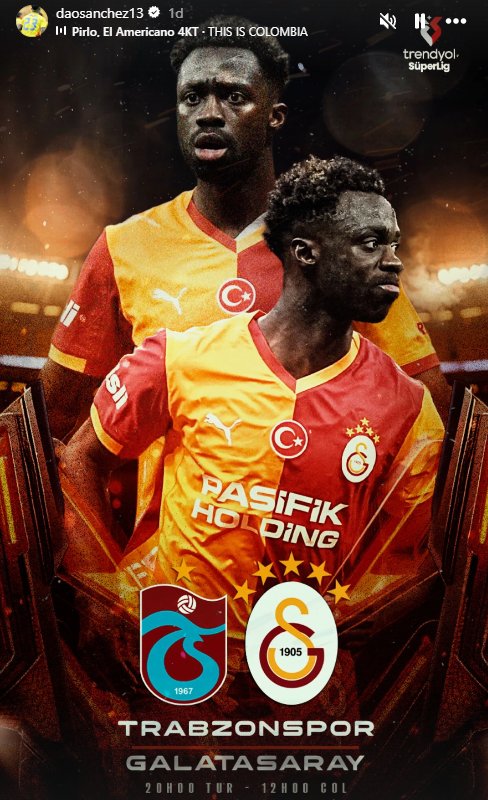 Davinson Sanchez'in maç günü paylaşımı...