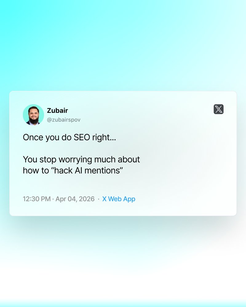 Everyone wants AI tools to mention their brand

Most people start by looking for hacks

If your SEO foundation is weak, your chances of getting cited are weak too

Start with the SEO basics &amp; building real authority

AI mentions are usually earned before they are “hacked”