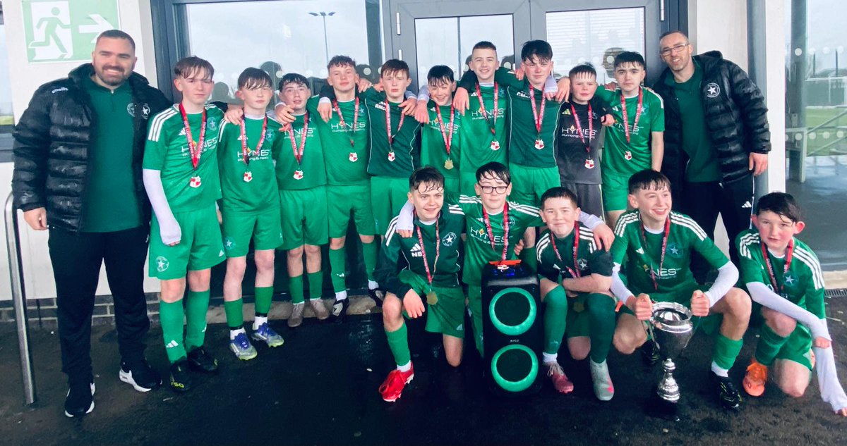 gazzapatterson's tweet photo. The lads finally got their hands on the league trophy this morning in their final game of the league campaign and also put in a dominating 6-0 win. Unreal from the lads all season and its not done yet as they still have a league cup to play for. #back2backchamps #gowantheweestar https://t.co/4a0dNSOnK0