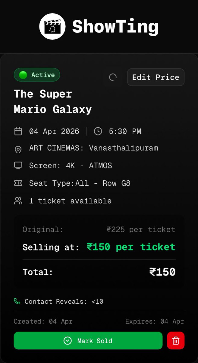 showtingdotin's tweet image. Super Mario Galaxy ticket at @ARTCinemasOffl !
#ShowTing #Tickets