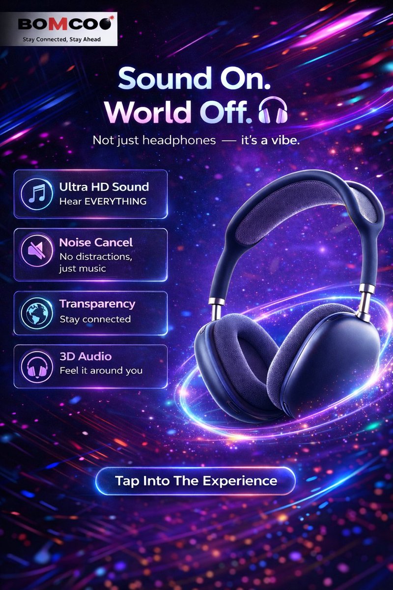 Bomcoo555's tweet image. 🎧 Elevate your vibe with Bomcoo.
Not just sound — it’s an experience. Deep bass, crystal clarity, and total immersion in every beat. ✨

👉 Don’t just listen — feel it. Shop now!
.
.
.
#Bomcoo #AirPodsMax #PremiumSound #NoiseCancellation #SpatialAudio