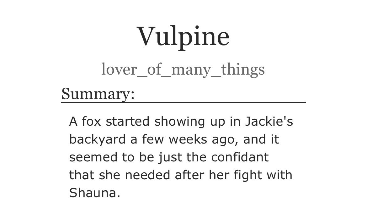 JackieShauna Fic of the Day tweet media