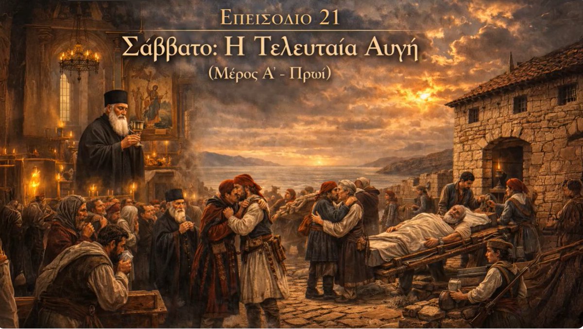 vatatzis4's tweet photo. Σάββατο του Λαζάρου.
Τελευταίες ώρες του Μεσολογγίου.
10.000 άνθρωποι ετοιμάζονται για την έξοδο.
Ξέρουν ότι λίγοι θα επιζήσουν.
Όσοι είναι ανήμποροι και τραυματίες έχουν αποφασίσει να ανατιναχτούν παρά να παραδοθούν.
Γίνεται η Θ. Λειτουργία και κοινωνούν όλοι.👇 https://t.co/LbXWPtuG75