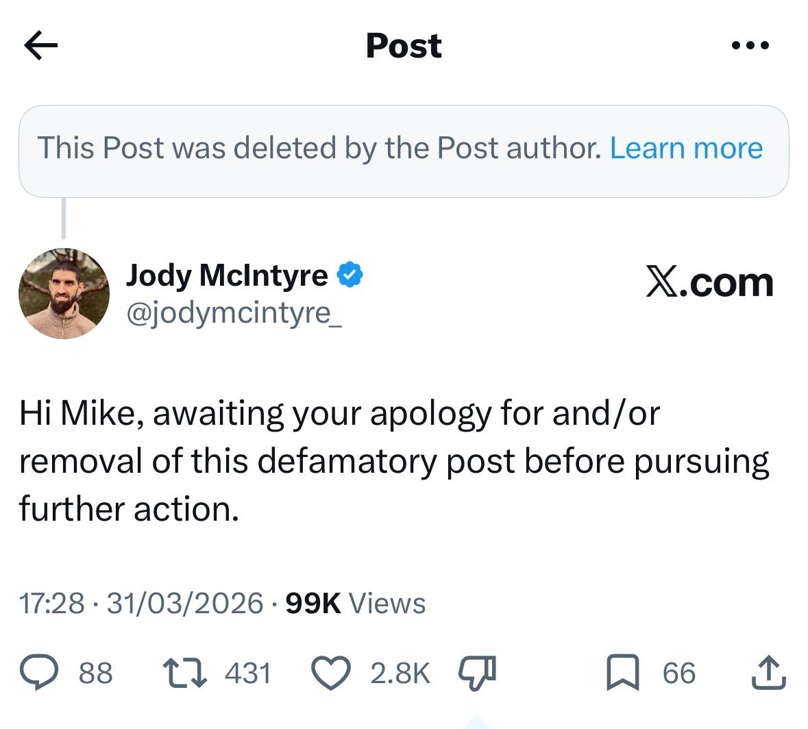 Jody McIntyre tweet media