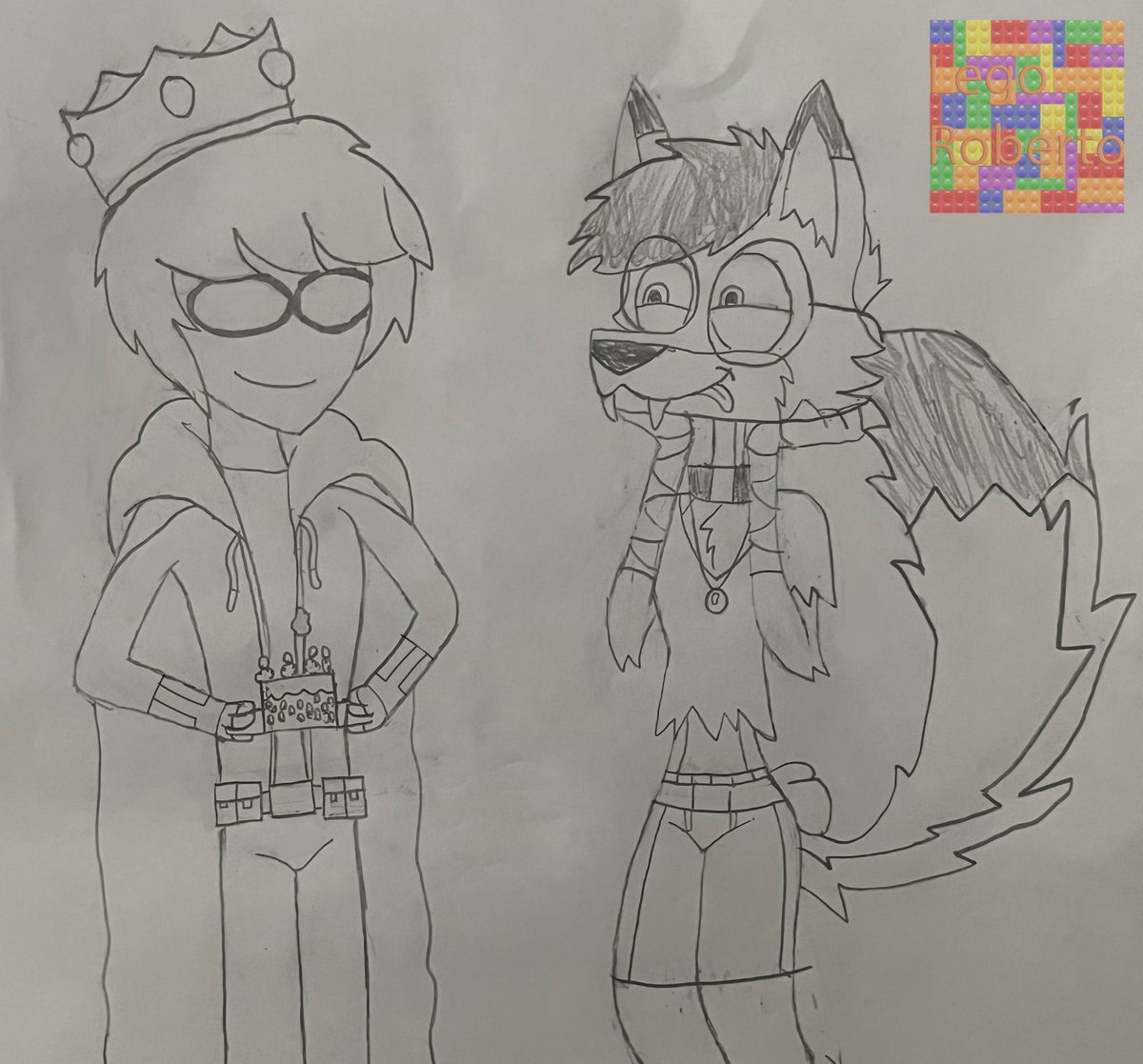 LegoRobert86421's tweet photo. Happy Birthday to @Apophis_489 
where my OC baked Joshie a cake. 
#drawing #sketch #HappyBirthday #OCs #Hellwolf https://t.co/SFZGMmaNXS