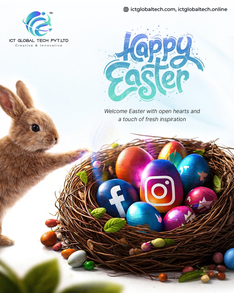 IctGlobalTech's tweet photo. Happy Easter!✨
May your day be filled with joy and love.

#HappyEaster #EasterWishes #EasterJoy #NewBeginnings #JoyAndLove #Easter2026 https://t.co/fmYrgjwJA6