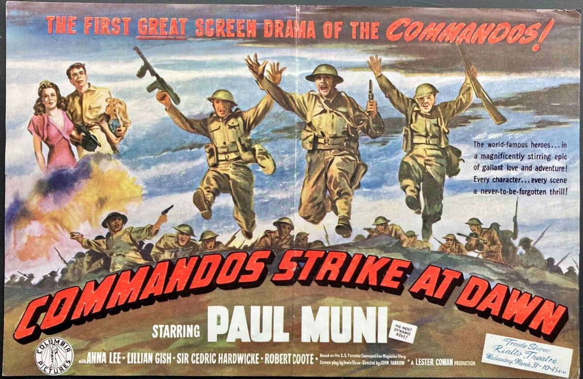 TalkingPicsTV's tweet photo. Our brew and biccies matinee is a story of gallant love and war adventure!

📽️ COMMANDOS STRIKE AT DAWN (1942) 1:50pm #PaulMuni #AnnaLee #RayCollins wartime drama #TPTVsubtitles https://t.co/63Z0BIOqZf