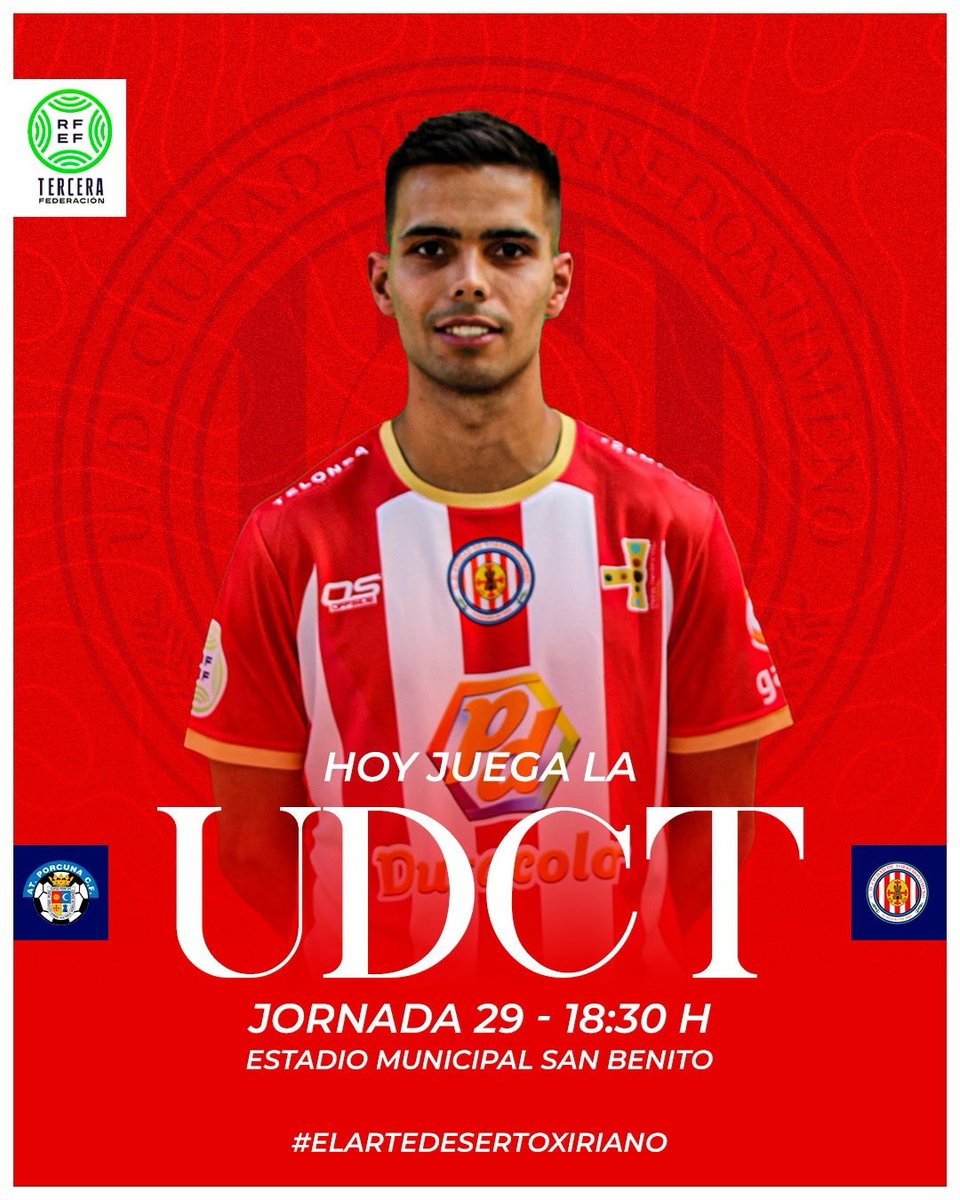 UDCTOFICIAL's tweet photo. ๐๐ฬ๐ ๐๐ ๐ฃ๐๐ฅ๐ง๐๐๐ข โค๏ธ๐ค
๐๏ธ Estadio Municipal San Benito
โฐ 18:30 H
๐ @atporcuna
๐บ https://t.co/gX7IxSqQjj
๐๏ธ ๐๐ป๐๐ฟ๐ฎ๐ฑ๐ฎ๐ ๐ฎ๐ป๐๐ถ๐ฐ๐ถ๐ฝ๐ฎ๐ฑ๐ฎ๐
Adultos taquilla: 12โฌ
Joven taquilla (14 a 17 aรฑos): 8โฌ
#VamosUDCT #ElArtedeSerToxriano #UDCT https://t.co/IApbF11MtP
