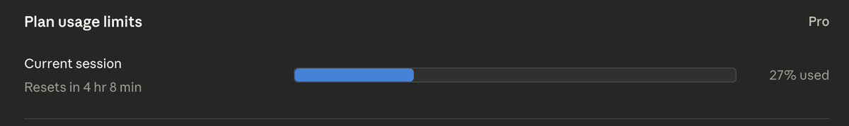 Phew, 1/4 de la sesión consumida para crear un plan de un prompt bien detallado.

La barra libre se ha terminado.
