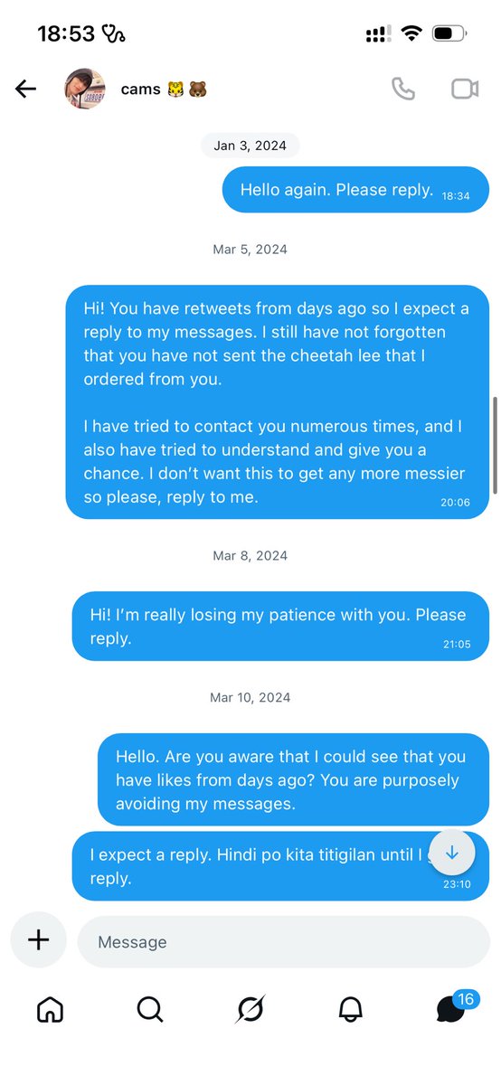 Iingrs's tweet photo. receipts na scammer si @ony0urm_arkf WITH NO SHAME https://t.co/18DIBZ8kSb