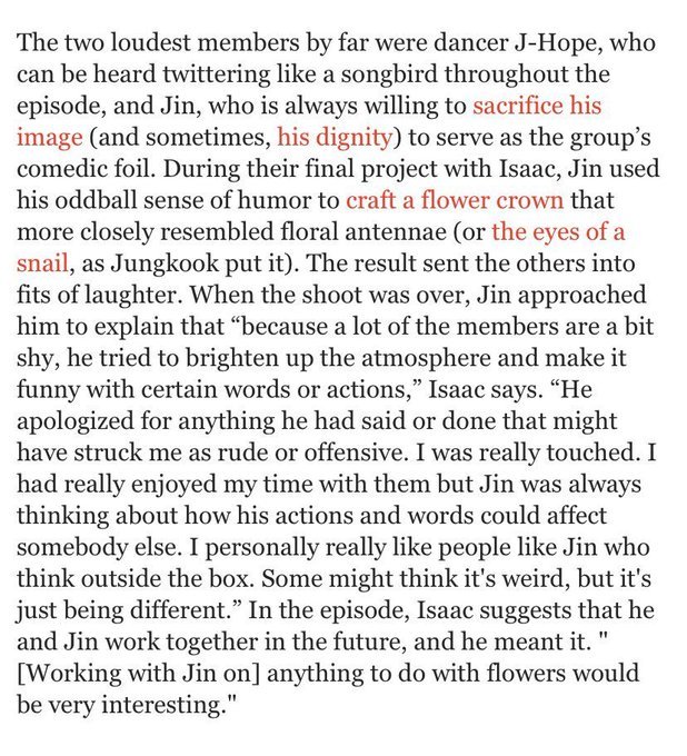 my most fav descriptions of seokjin from someone who met him irl