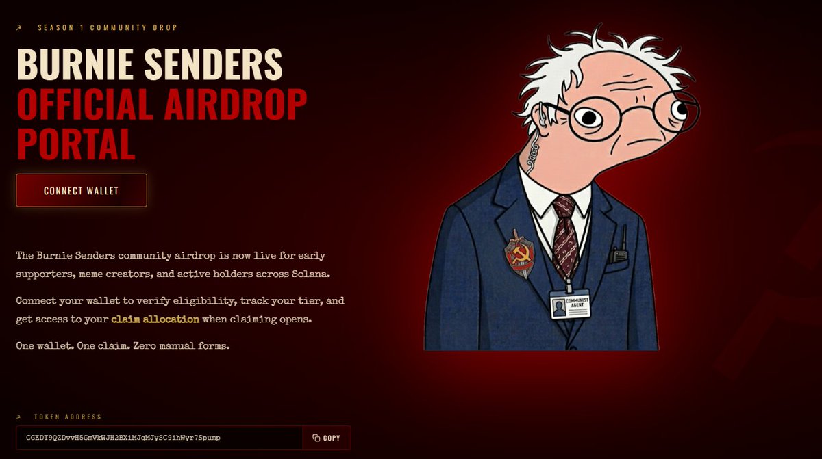 Burnie Senders community airdrop is LIVE 🔥

Built for the real ones on Solana:
• early supporters
• meme creators
• active holders
Check your eligibility, see your tier, and be first in line when claims open
Join: burniesenders.org