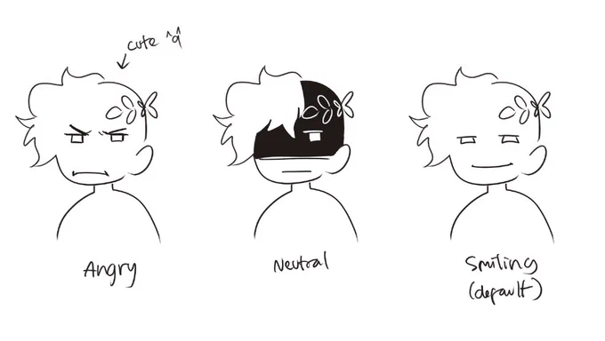 Ok the Ares pouting post got me thinking. He's probably the type who can't have angry face even if he tried it would ended up cute and unassuming, but instead his neutral/emotionless expression is scarier than his angry face, that's why he's always smiling 