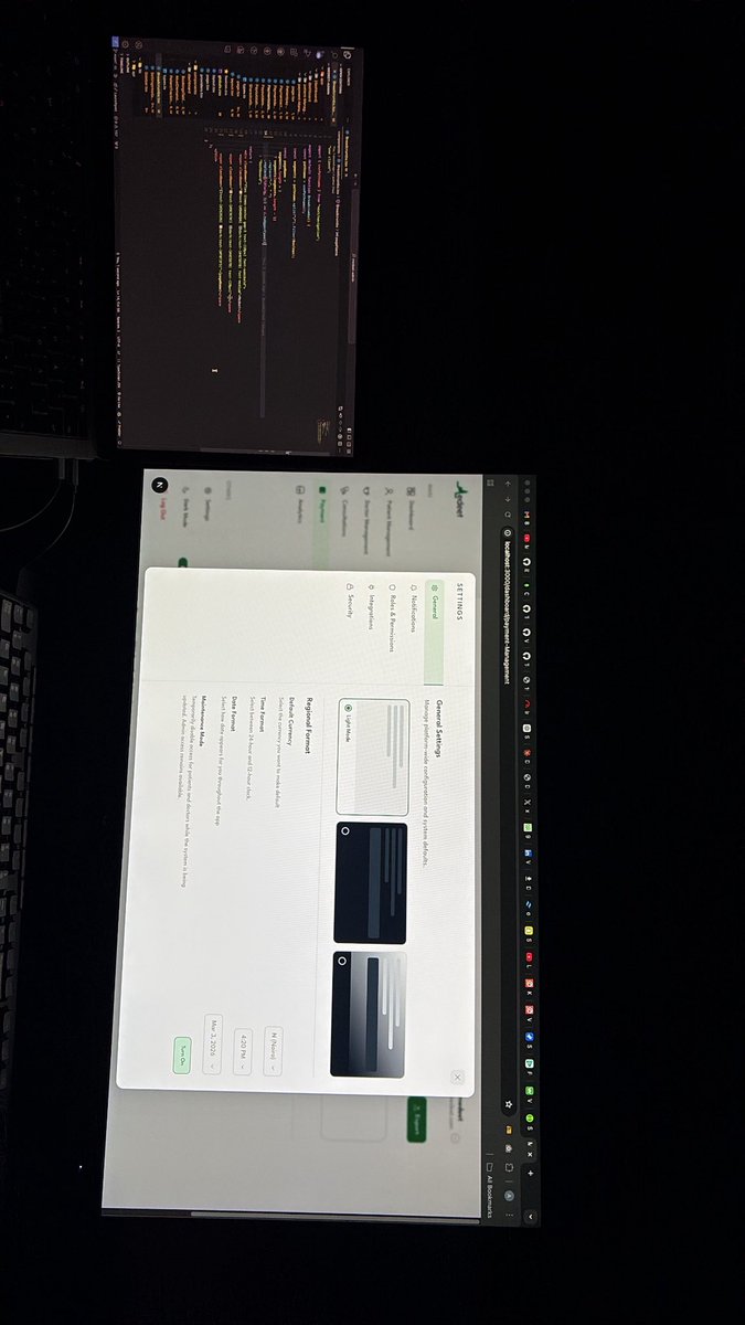 Vixell_1's tweet photo. You asked for a healthcare dashboard and got dark mode, light mode, radar charts, data tables, settings panels, role management, and a fully themed sidebar 
Built this with Next.js, Tailwind &amp; Recharts.
If you need a frontend dev who actually finishes things, DMs open 🤝
#dev https://t.co/RP8Qg7YiVH