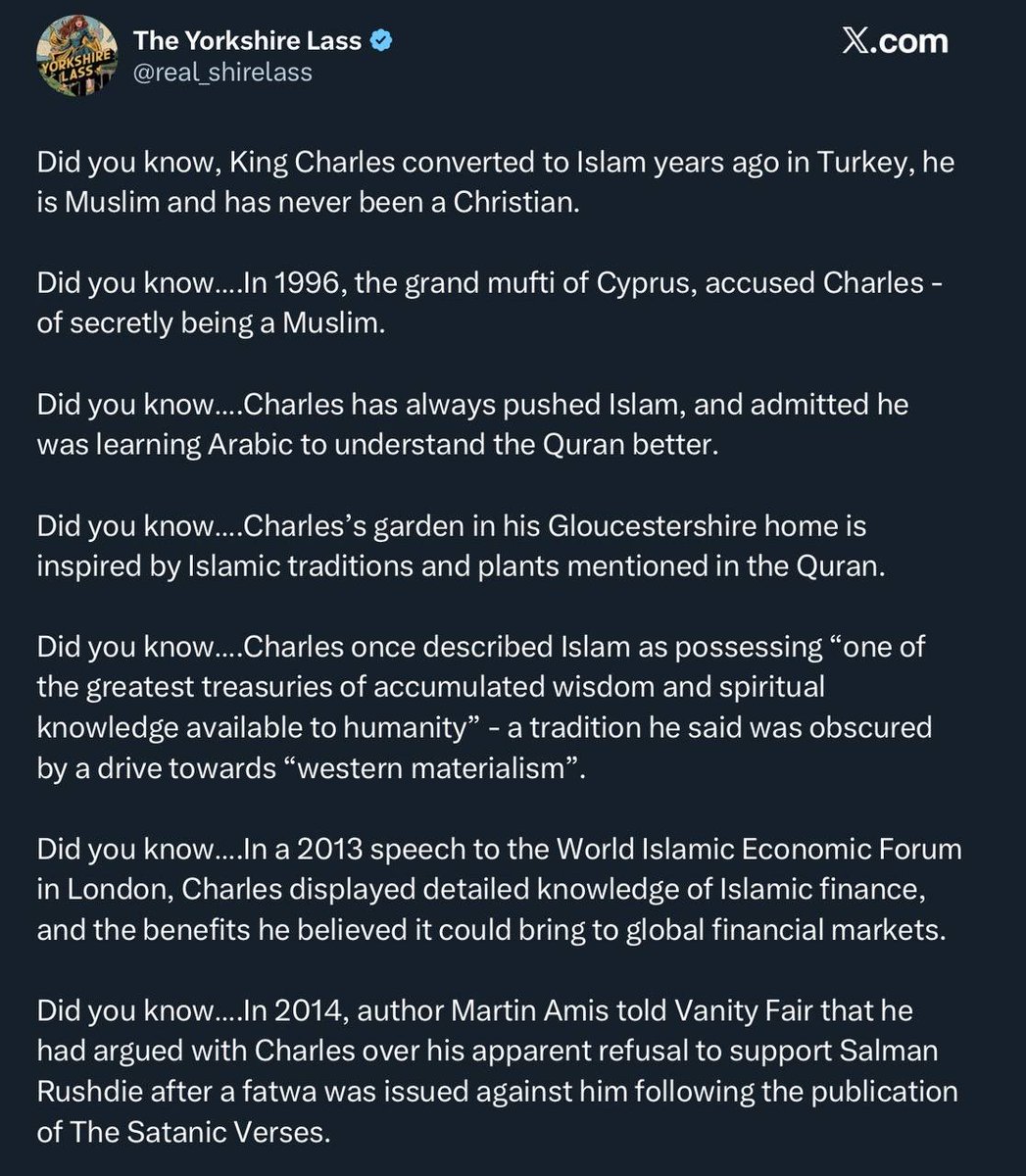 qaydeep's tweet photo. @amuse Did you know….in 2025 King Charles hosted an "Islamic call to prayer" at Windsor Castle. 

Christianity is being eradicated in this country, while Islam is being embraced. We are a Christian country, and fake King Charles who is supposedly the head of the church of England https://t.co/ldp2j8zC9I