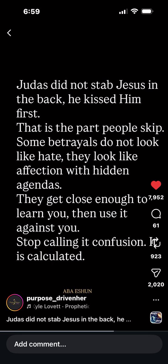 MsZoey2022's tweet image. ‼️‼️‼️‼️
#HolyWeek 
#CalculatedBetrayal 
#TrustBroken 
#Judas 
Source: Purpose_drivenher (Instagram)