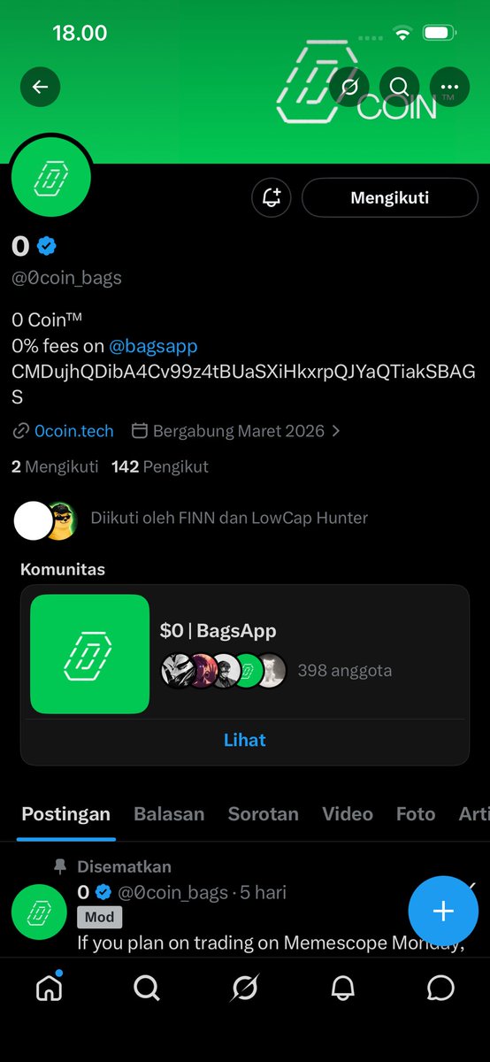 cryptondo's tweet photo. $0 @0coin_bags from @BagsApp good tech

Followed sir @finnbags https://t.co/m4ftPURTzl
