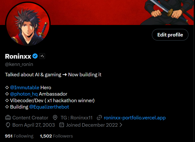 kenn_ronin's tweet photo. Finally reached 1.5k followers 

grateful for all the frens i made along the way 

usually don't celebrate milestones but this is nice 

I wonder how 1600 followers will feel like https://t.co/lisHkgmmqp