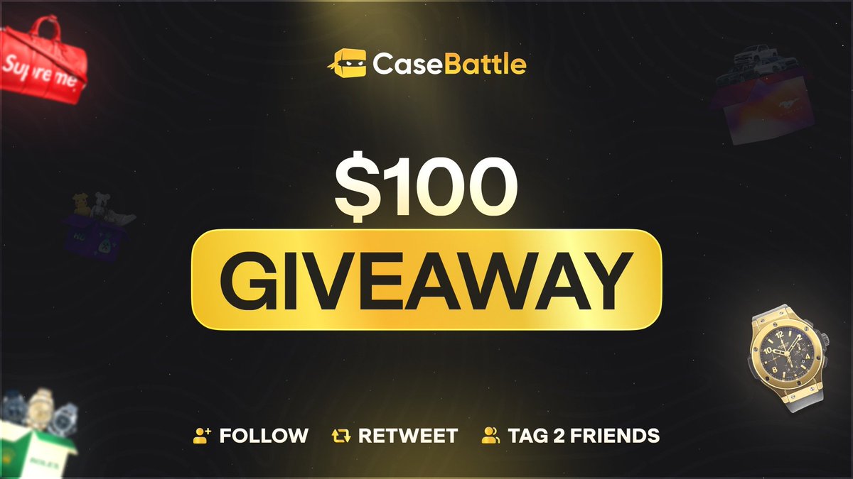 💰 $100 GIVEAWAY 💰

✅ Follow me &amp; <a href="/CaseBattleCom/">CaseBattle</a>
✅ Retweet
✅ Tag 2 friends

⏰ Giveaway ends in 7 days!