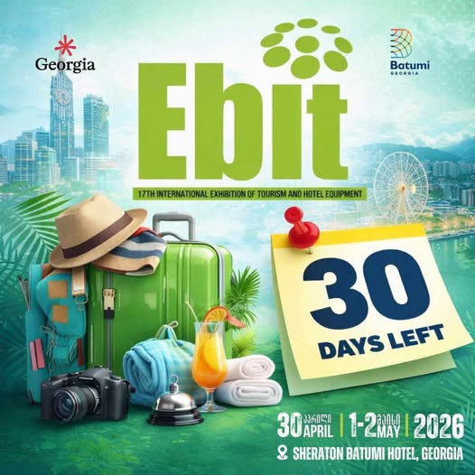 AssociationGTA's tweet photo. The Georgian Tourism Association, together with its member companies, will participate in the 17th International Tourism and Hotel Equipment Exhibition, #ebit2026, which will be held this year from April 30 to May 2 at the Sheraton Batumi Hotel. ExpoBatumi https://t.co/V4lSUxDGG6