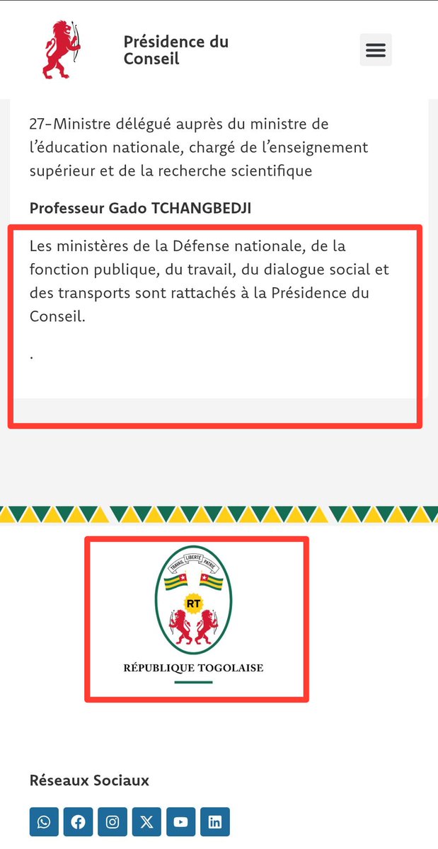 BibiPacome's tweet photo. Entre Essozimna et Ahoefavi, qui est le véritable ministre de la fonction publique, du travail et du dialogue social au #Togo?

En octobre 2025, à la nomination du nouveau gouvernement sous la nouvelle Constitution adoptée #SansNousConsulter, on nous avait dit que les ministères de la défense nationale, de la fonction publique, du travail, du dialogue social et des transports étaient rattachés à la présidence du conseil des ministres. 

On avait cru comprendre par là que le Président du conseil des ministres, Faure Essozimna Gnassingbé donc, entendait garder et exercer lui-même les fonctions relevant desdits ministères. Pour quelle efficacité ? La question reste posée.

Récemment, on a vu la secrétaire générale de la présidence du conseil des ministres, (Sandra) Ablamba Ahoefavi Johnson, signé des actes pour le compte du ministre de la fonction publique, du travail et du dialogue social. 

On s'est donc demandé où et quand avait été publié l'acte officiel lui donnant mandat pour signer en lieu et place de Essozimna Gnassingbé qui est censé être le ministre de tutelle. 

En parcourant le trombinoscope du gouvernement, on s'aperçoit que sous la photo de Ahoefavi Johnson, il est indiqué  ministre secrétaire générale de la présidence du conseil, mais aussi ministre de la fonction publique, du travail et du dialogue social. 

S'agit-il d'une erreur ou cela voudrait-il dire que Essozimna a nommé Ahoefavi à cet autre post ministériel qu'est celui de la fonction publique, du travail et du dialogue social? Le cas échéant, où et quand l'acte officiel en tenant lieu a-t-il été publié?

La question mérite d'être posée d'autant plus qu'une telle configuration n'est pas une première entre ces deux personnalités dans leur relation institutionnelle. On se souvient que Ahoefavi est passée de Secrétaire général de la présidence de la République à Secrétaire général de la présidence du conseil des ministres, sans qu'aucun décret de nomination en tenant lieu ne nous en informe publiquement et officiellement à ce moment-là. 

Cette façon de procéder pose des problèmes de transparence, des normes et procédures de nominations et d'exercice du pouvoir au sein de l'exécutif Togolais.

#FreeTogo