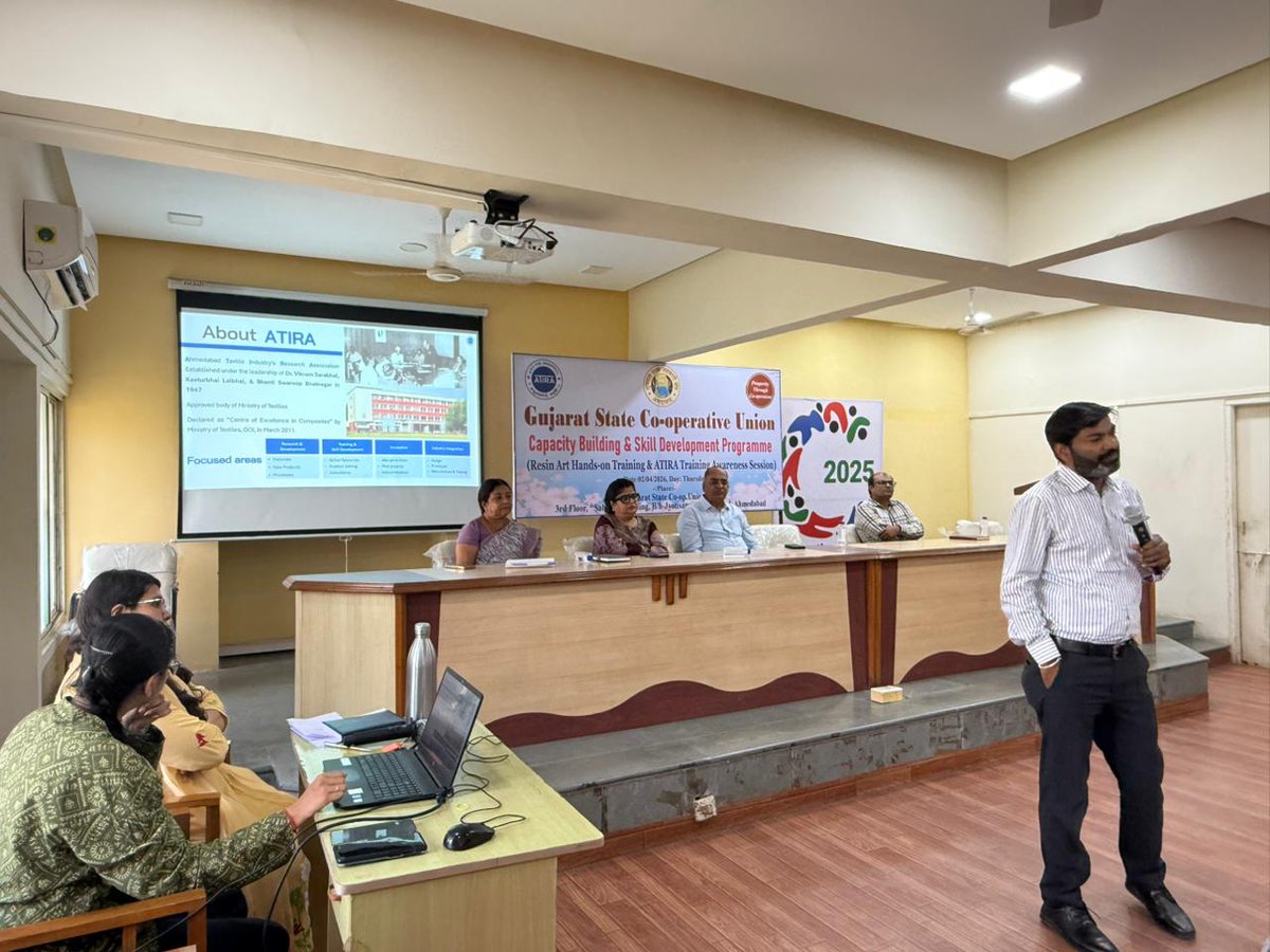 GSCU1960's tweet photo. The Gujarat State Co-operative Union successfully conducted a one-day Capacity Building &amp; Skill Development Program on 2 April 2026 at JCTC, Ahmedabad.
✨ Resin Art Hands-on Training
📘 ATIRA Awareness Session
Empowering participants through skills, creativity, and innovation. https://t.co/f9nWLNt6Ac