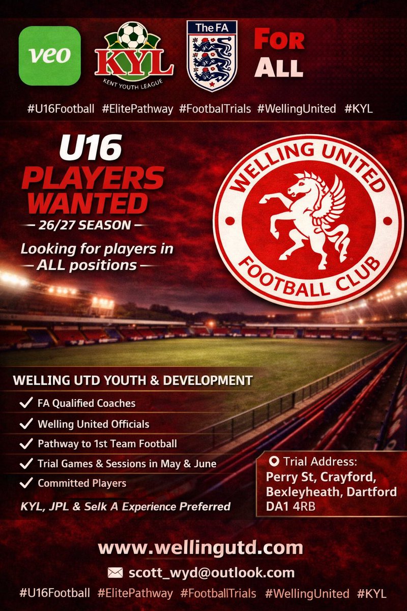 WellingUTD_YD's tweet photo. 26/27 season…. 👀👀 @wellingunited @KentYouthLeague Real player pathway.👊🪽👊 #WeAreWings #KYL #grassrootsfootball https://t.co/U73Br4vbkc https://t.co/bbKnF0WokS