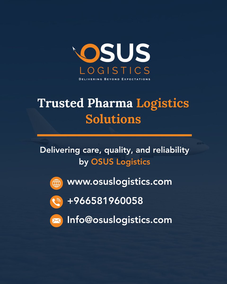 Osus_Logistics's tweet image. osuslogistics.com 

#PharmaLogistics #ColdChain #HealthcareLogistics #SupplyChain #LogisticsSolutions #OSUSLogistics #GlobalLogistics #FreightForwarding #TemperatureControlled #Pharmaceutical #B2B #IndustrialLogistics #CargoSolutions #SaudiArabia #Jeddah