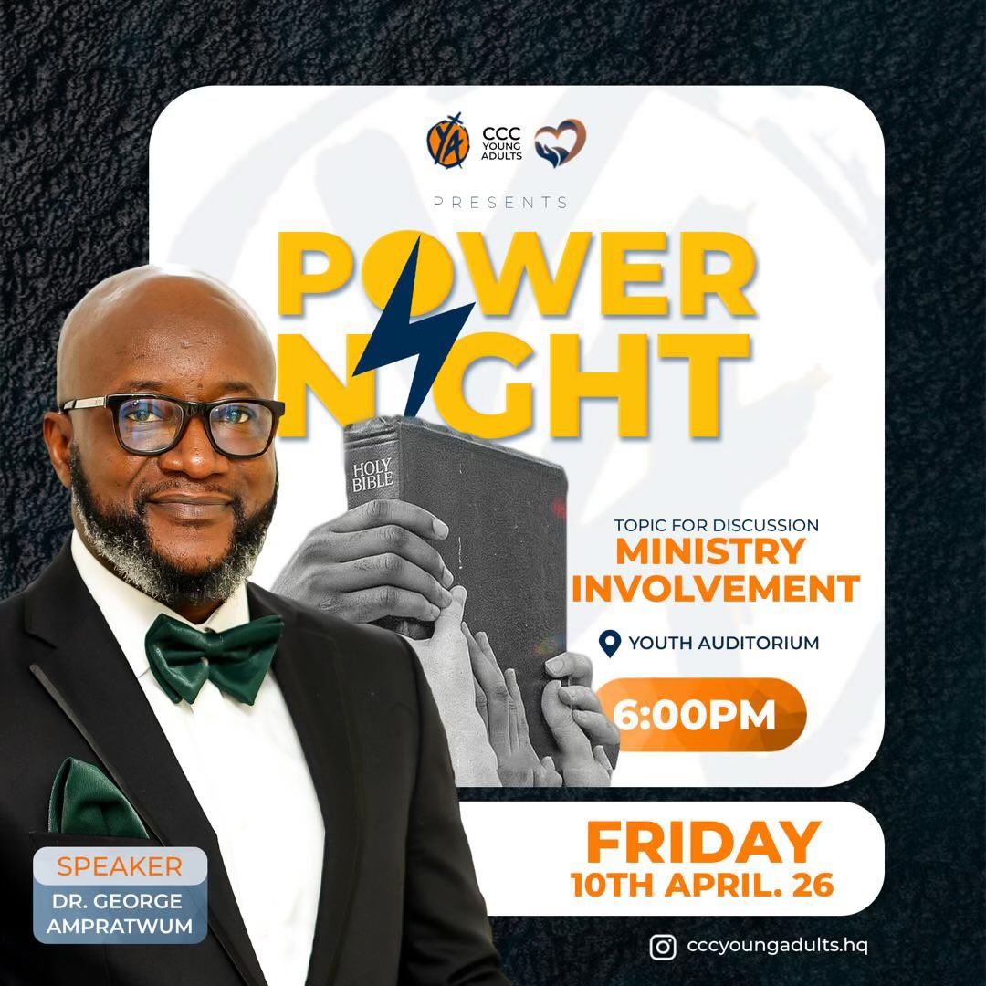youngadultsCCC's tweet photo. A *GOOD STEWARD* definitely takes part in ministry. But does that have to be in church? What even are the ministries in our church? Is there any process to join? What if I'm too busy, would God be mad? Let's meet up with Dr. George Ampratwum on Friday to talk about these and more https://t.co/lMCme5ncxT
