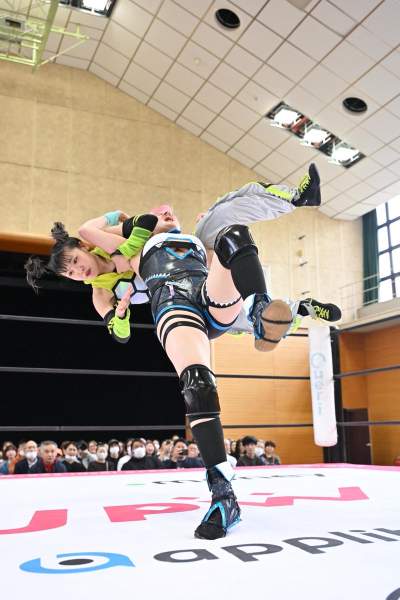 miyu_tjp's tweet photo. 今日は芦田美歩、地元凱旋
初の福知山大会ありがとうございました！

カワイダンスエージェンシーさんのチアダンス、素晴らしくてめちゃくちゃ気合い入っちゃった🔥

キラもパワフルに進化してた
けど鈴芽ハル組に最後もってかれたな
くやしいね、もっと強くなるぞー！

#tjpw https://t.co/YlvShzKEI5