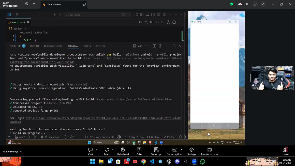 codeXninjaDev's tweet image. Learned builds in React Native today 🚀
Dev • Preview • Production (.apk / .aab) 📱
@surajtwt_ @ChaiCodeHQ @Hiteshdotcom @nirudhuuu 
#ReactNative #chaicode