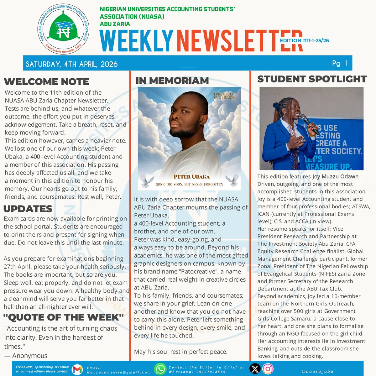 NUASA_ABU's tweet photo. 04-04-2026
Our Weekly Newsletter https://t.co/ytNZa6fZS2