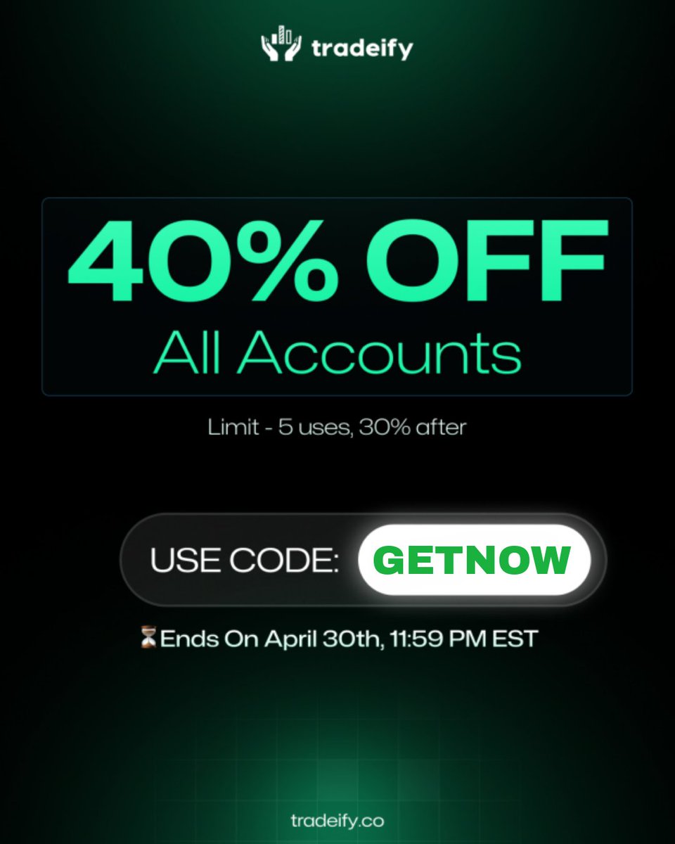 FuturesFirm's tweet photo. @Tradeify One Time eval fee!! 🔥

Also to always get the best deals on My Funded Futures Use Code: 𝗚𝗘𝗧𝗡𝗢𝗪

Discount Link: https://t.co/IejxbskVNb https://t.co/T8p5tz4ezz
