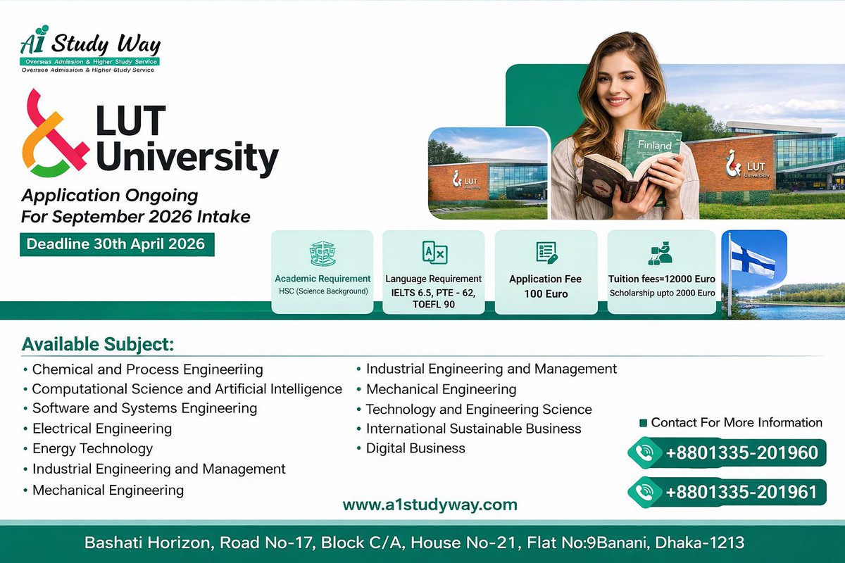 A1StudyWay's tweet photo. 📅 Study in Lithuania – September Intake 2026

Details: https://t.co/GfI1UEaoS1

📱 01335-201962, 01335-201960
📩 info@a1studyway.com
🌐 https://t.co/CIW7XCkAm6

 #studyinlithuania #studyinlithuania2026 #studyabroad #AbroadStudy #lithuania2026 #studyinlithuaniafrombangladesh https://t.co/B4NchJfkXv