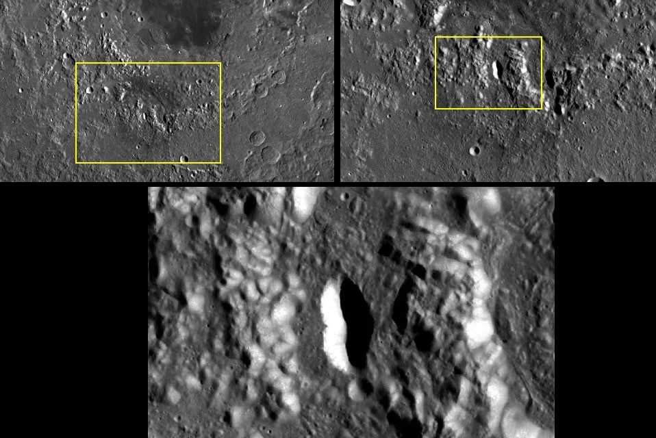 enaorbitprtcl's tweet photo. Hoping the #Artemis II crew get a view of the volcanic vent in the south of the Mare Orientale basin tomorrow night. 30 km long and 2.5km deep, made by a volcanic explosion. There are lots of these on Mercury that we will begin studying with @BepiColombo next year @NASAArtemis https://t.co/seFJqxDIJR