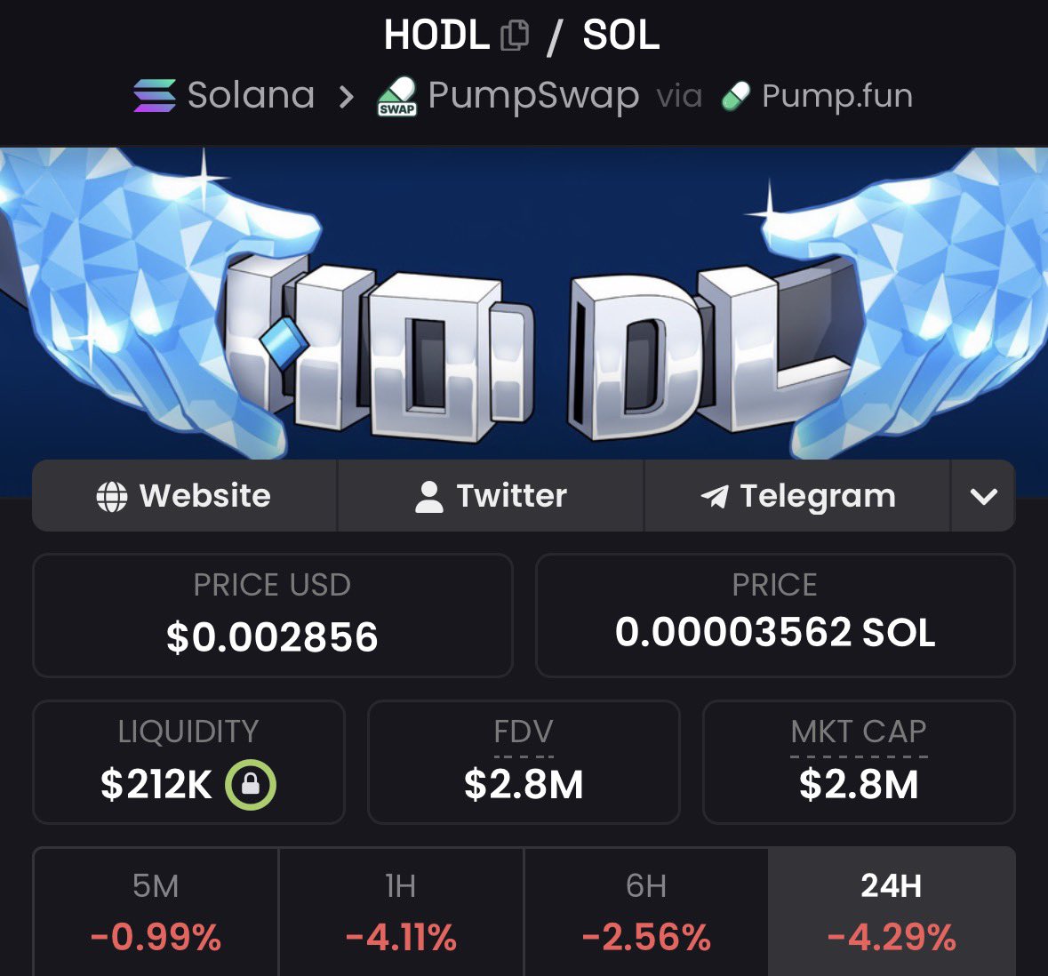 What convinces me the most about $HODL has nothing to do with the chart. It’s who isn’t selling.

Top holders didn’t sell at $6M. Didn’t sell at $2M. Legit names I respect in the space are accumulating.

Solana trenches are full of quick P&amp;D. $HODL has held structure for weeks