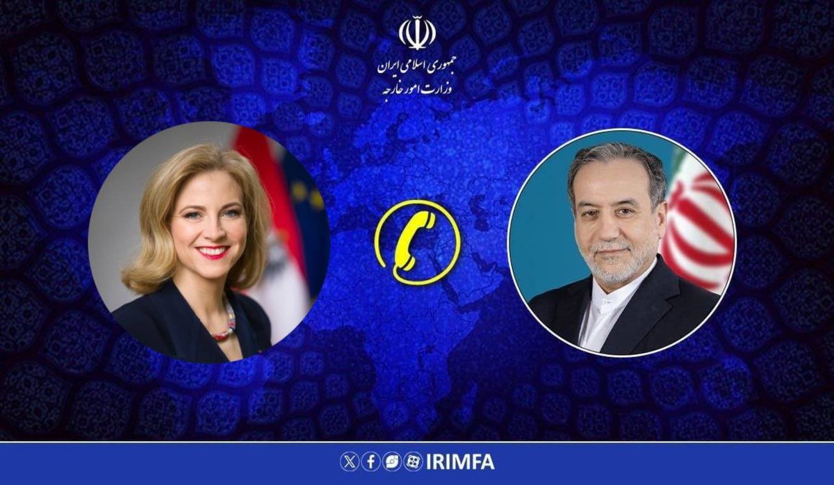 IranNuances's tweet image. #Iran’s FM Araghchi and #Austria’s FM Meinl-Reisinger held a telephone conversation to discuss the regional situation.