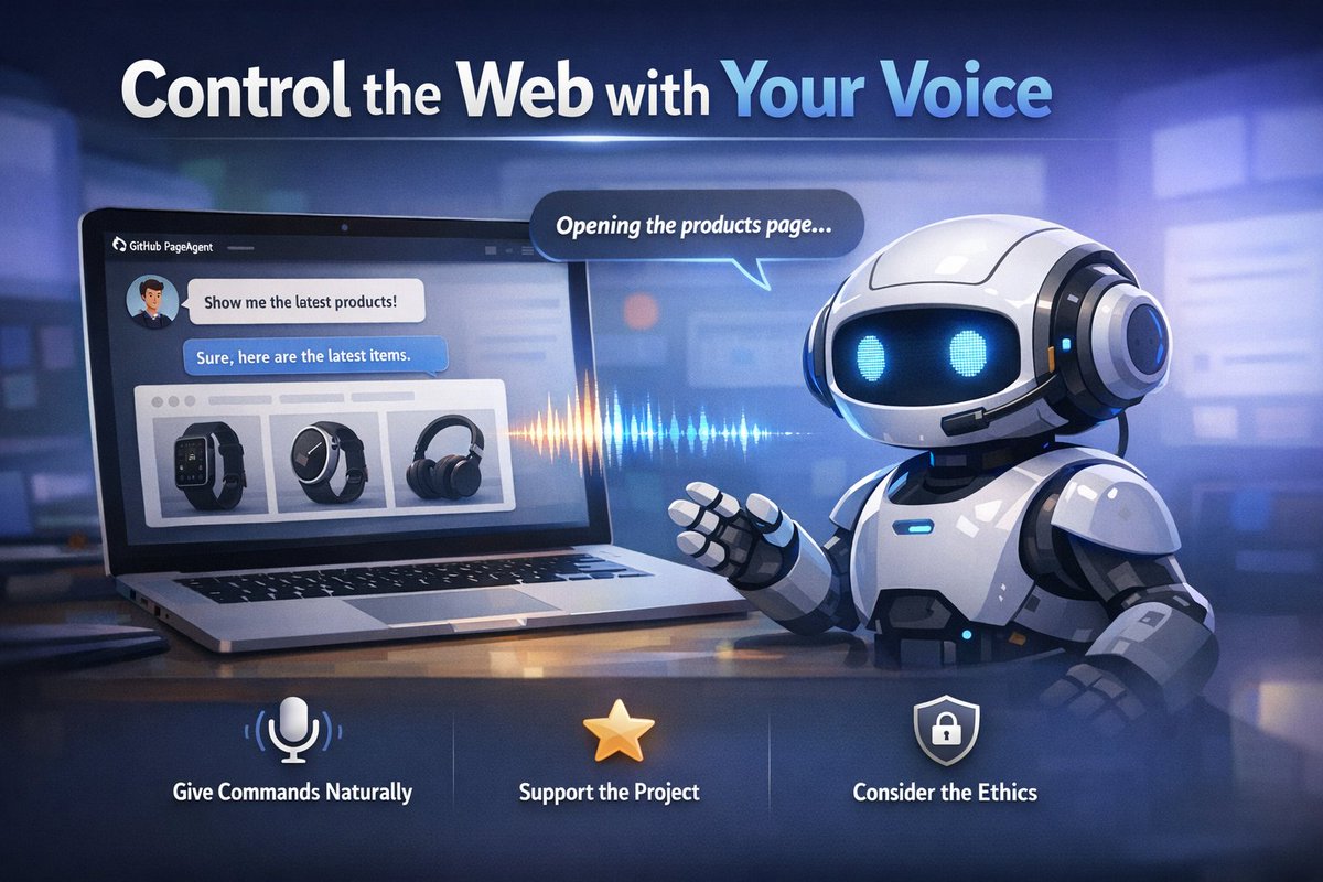 AI_Aravind's tweet photo. 📢 📰 Talk to your webpage and it obeys 🤖

👉 Demo link

👉 Star it 🗞 🔔

#AI #WebTech #Innovation

Reference: [https://t.co/gdW4pnArwc]

 🔄 Share 
 👍 React 
 🌐 Visit https://t.co/wzvF86oAvP 
 #AravindRaghunathan https://t.co/tVAjrtrnSk