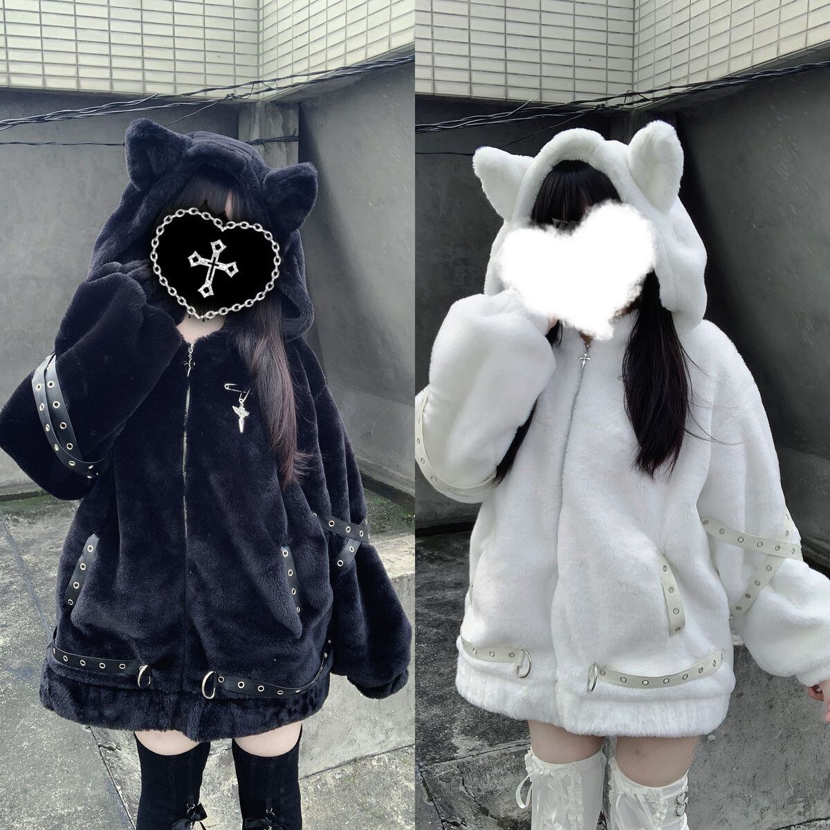 サブカルネコミミベルトファーボアパーカー♡