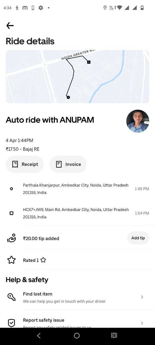 ajax4u2004's tweet photo. Hi @Uber_India, my wife booked an auto today. The upfront price was ₹35, but upon arrival, the driver insisted on ₹70 and started arguing. She ended up paying the extra amount to avoid a conflict. This is unacceptable. Please look into this overcharging issue.Chk attached. https://t.co/ZSmrLAKjGZ