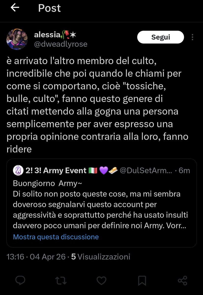 DulSetArmyEvent's tweet photo. Visto che mi ha bloccato, vi allego lo screenshot dell'account. 
Non esiste censura per chi giustifica atti così incivili verso soggetti deboli. 
L'abilismo non è contemplato! https://t.co/cCZpgH14Zs
