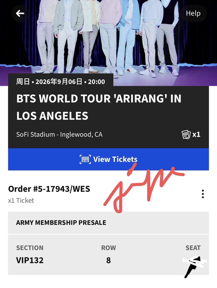 hjr_Jas27's tweet image. WTS BTS ARIRANG 2X TICKETS 
9.5 LA SECTION C4 🏷️1550 usd
9.6 LA VIP 132 🏷️1550 usd
DM IF INTERESTED!!!
- Zelle or alipay
- could provide any proofs needed
#BTS_ARİRANG #btscomeback2026bts #la #bts