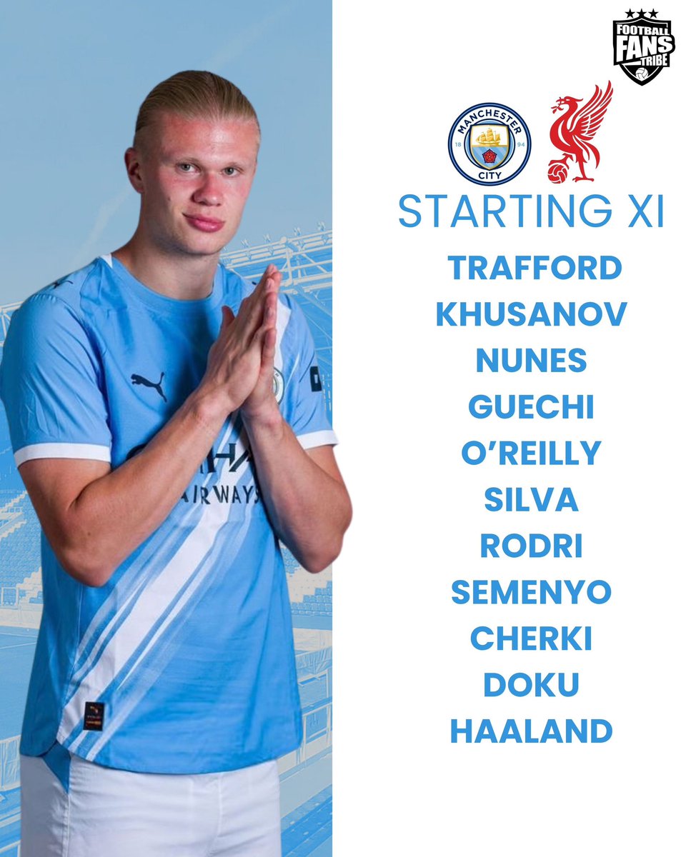 FansTribeHQ's tweet image. Starting XI for Man City 🆚 Liverpool FA Cup Quarterfinal

#facup #mancity #liverpool