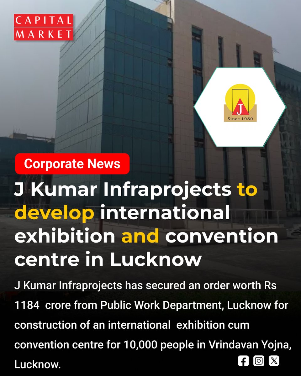 CapitalMarket17's tweet image. J Kumar Infraprojects Wins Big! To Build Mega Exhibition &amp;amp; Convention Centre in Lucknow
capitalmarket.com
#JKumarInfraprojects #Lucknow #InfraProjects #ConventionCentre #ExhibitionCentre #Infrastructure #IndiaInfra #UrbanDevelopment #SmartCities #Capex #Construction
