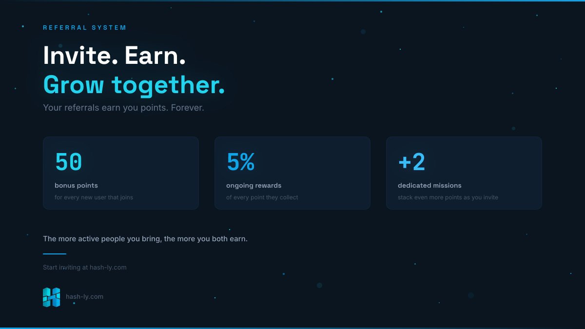 Hashly The @hashly_h referral system is live. Here's how it works. When you ...