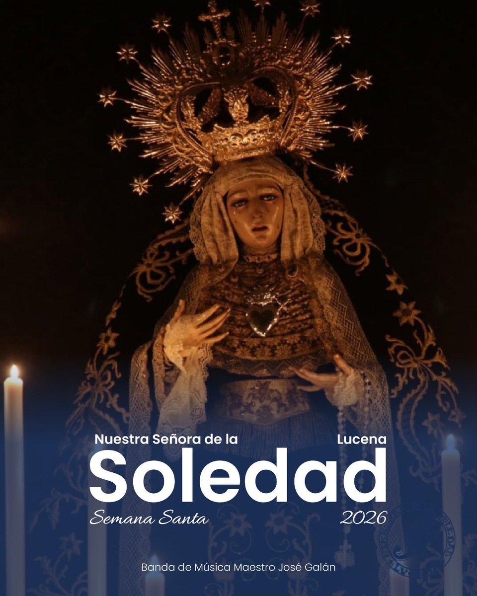 BMMJoseGalan's tweet photo. 🔵 𝐒𝐀́𝐁𝐀𝐃𝐎 𝐒𝐀𝐍𝐓𝐎

📆 ¡HOY! 𝐒𝐚́𝐛𝐚𝐝𝐨 𝟒 𝐝𝐞 𝐚𝐛𝐫𝐢𝐥

⛪️🎶Procesión de Nuestra Señora de la Soledad

📍 20.30 h | Desde la Parroquia del Santiago Apóstol en #Lucena (Córdoba)

¡Os esperamos! 💙

#SuenaMJG #SemanaSanta #CofradiasMLG #BMMJG https://t.co/EFyJ15SXqd