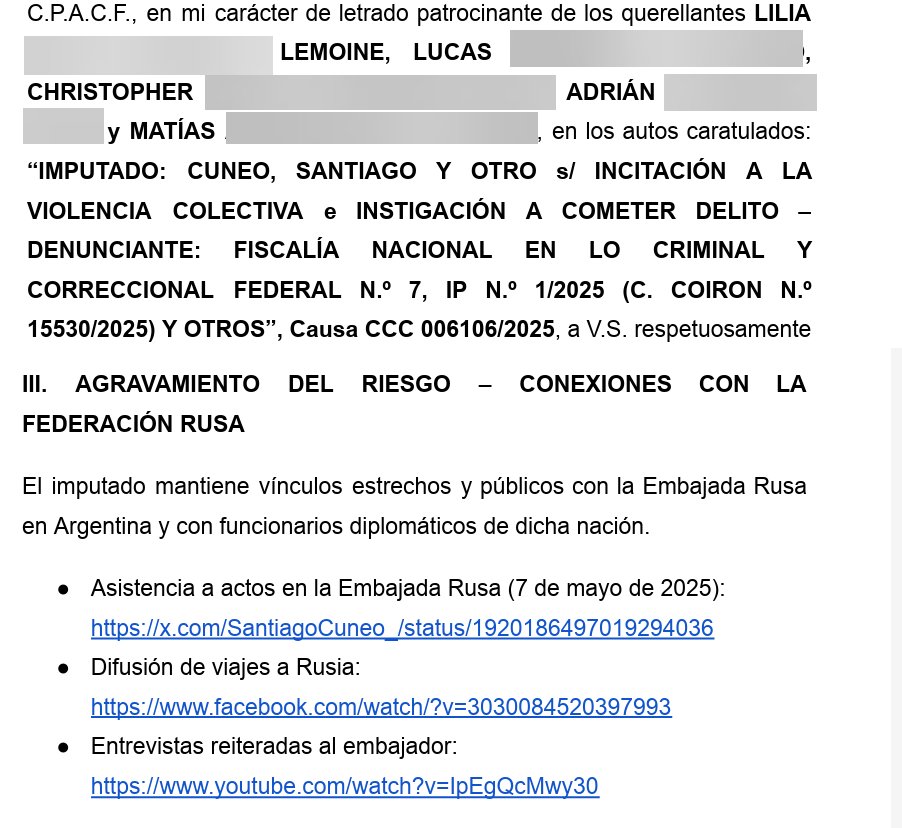 HernanSeivane's tweet photo. Mientras algunos recién descubren la operación, nosotros la denunciamos con pruebas en la Justicia el 14/07/2025. Expediente: CCC 006106/2025

@lilialemoine tenía razón. 

En esta cruzada también están @MateconMote @enelojodelpoder @HerreroLiberal @FactosConAdrian

Una red financiada desde Rusia para influir en medios y redes en Argentina para debilitar al gobierno de @JMilei no es “teoría”: es expediente judicial.

Fuimos los primeros en ponerlo donde corresponde: en tribunales.

Y vamos a seguir hasta las últimas consecuencias.

Ahora entienden por qué Lilia Lemoine es la mejor para presidir la Comisión de Juicio Político en Diputados.