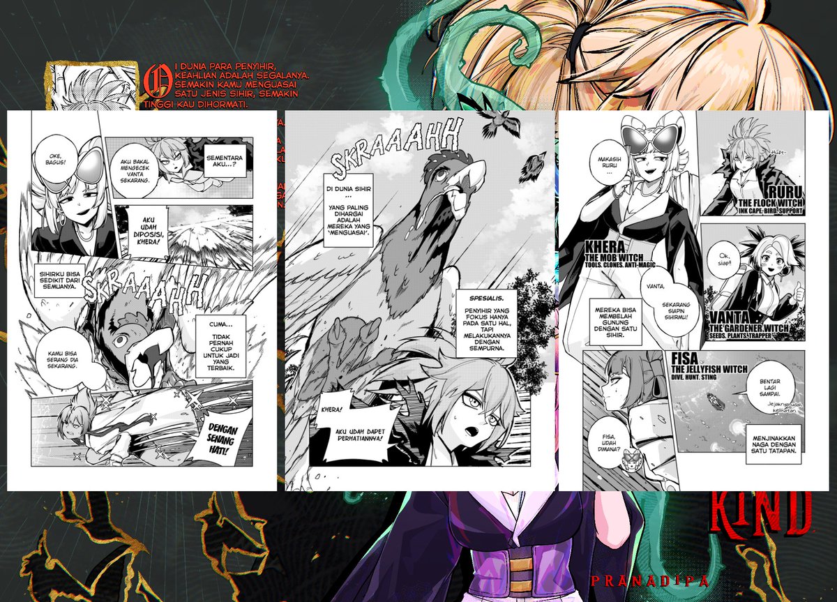 crover__'s tweet photo. Releasing some indie comic. For All Witchkind last year, and this year Apophenia. Both featuring my OC #manga https://t.co/6kJjEsfTH5