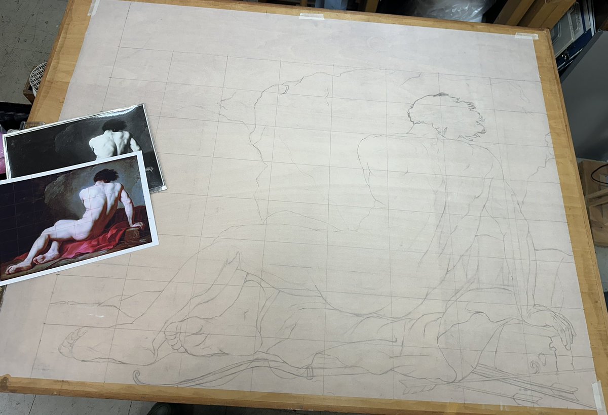 ダビッドの模写 1日目