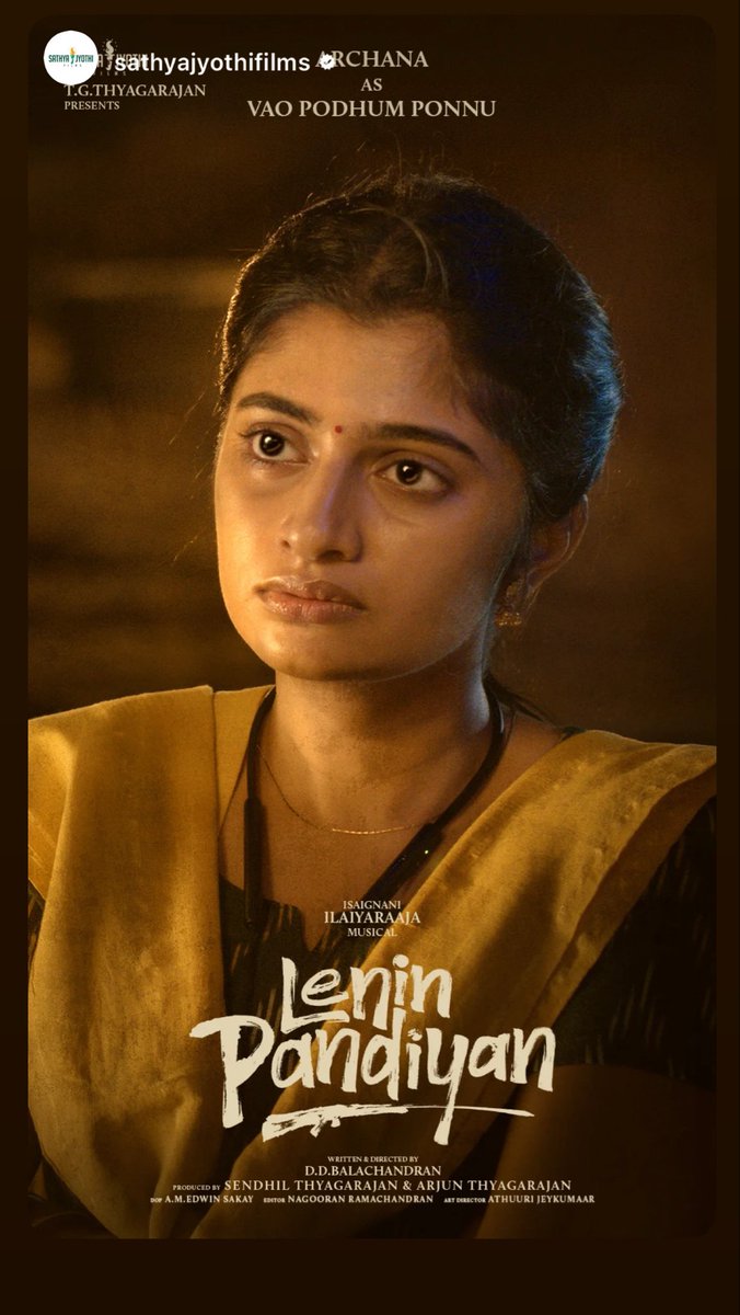 My next !
#characterreveal #Leninpandiyan #grateful #podhumponnu #archanaravichandran 
<a href="/SathyaJyothi/">Sathya Jyothi Films</a>